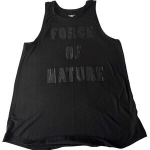 Old Navy Active Black Tank Top "Force Of Nature" Graphic M Go-Dry Sleeveless Gym